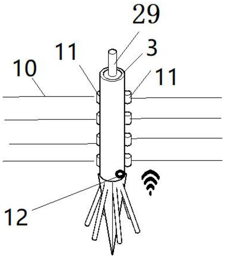 Debris flow and ecological red line tension remote boundary stake and method based on 5g communication