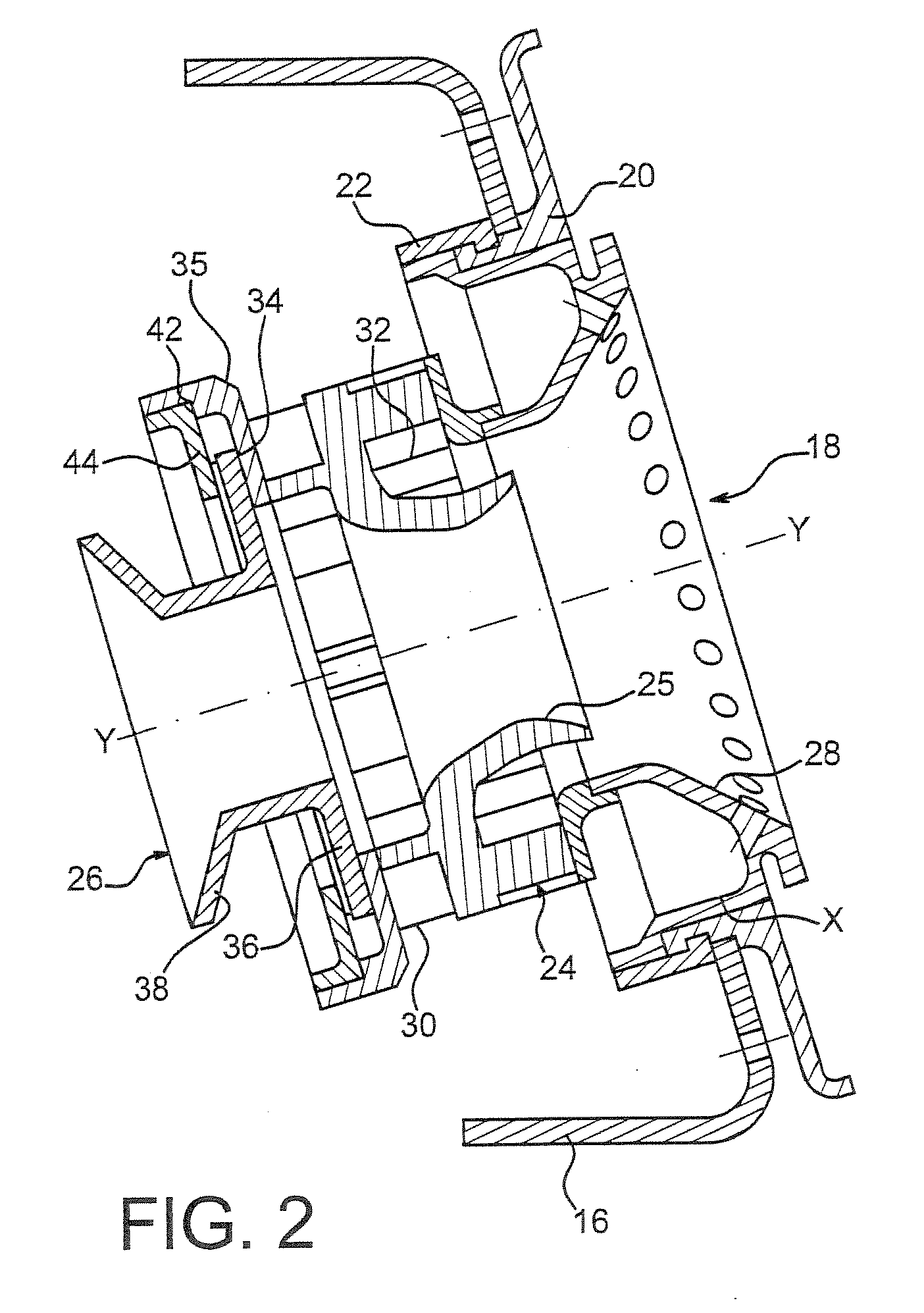 Antirotation injection system for turbojet