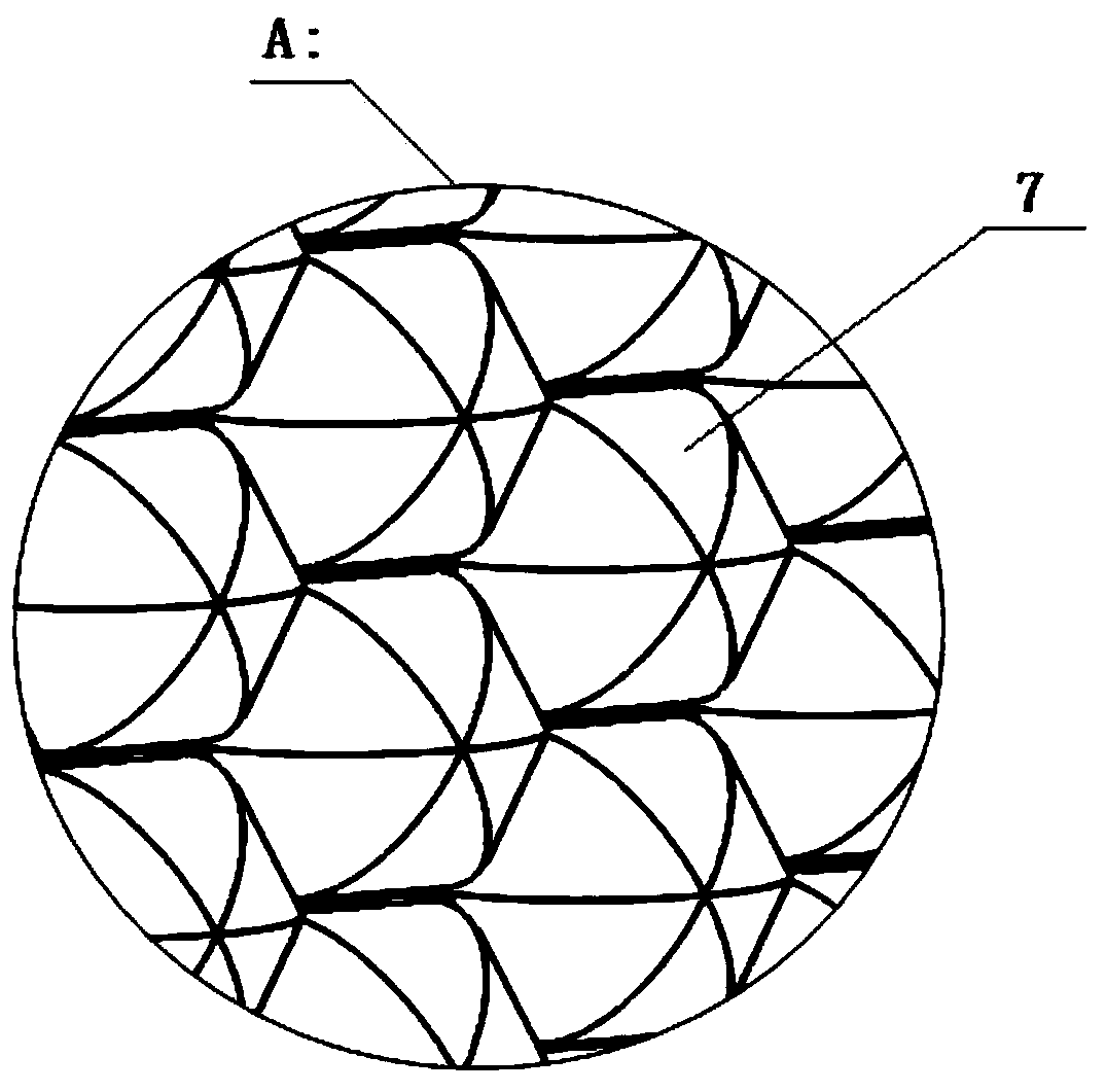 Adsorption cavity with honeycomb grid structure and adsorption method thereof