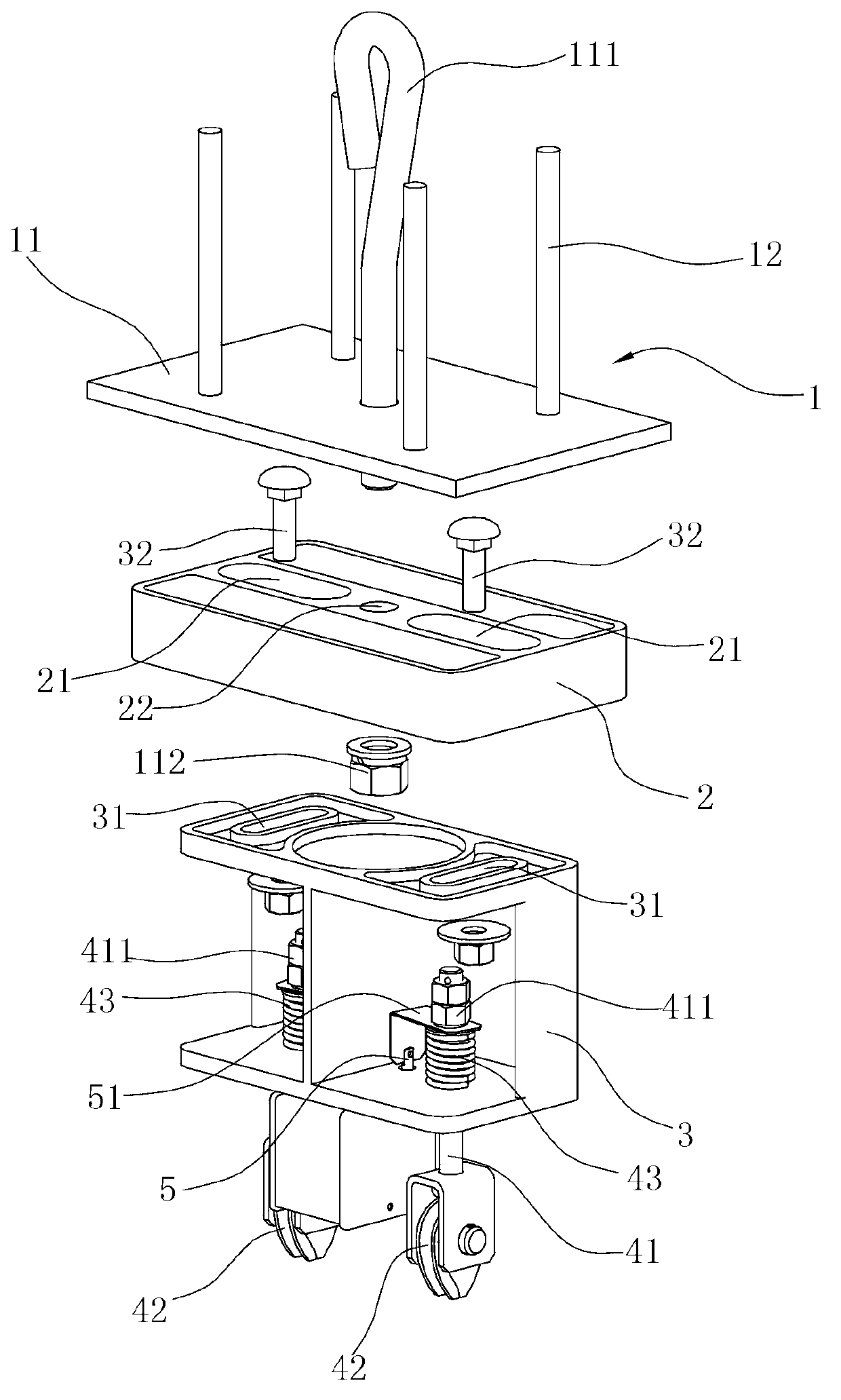 Pre-buried-type hanging device