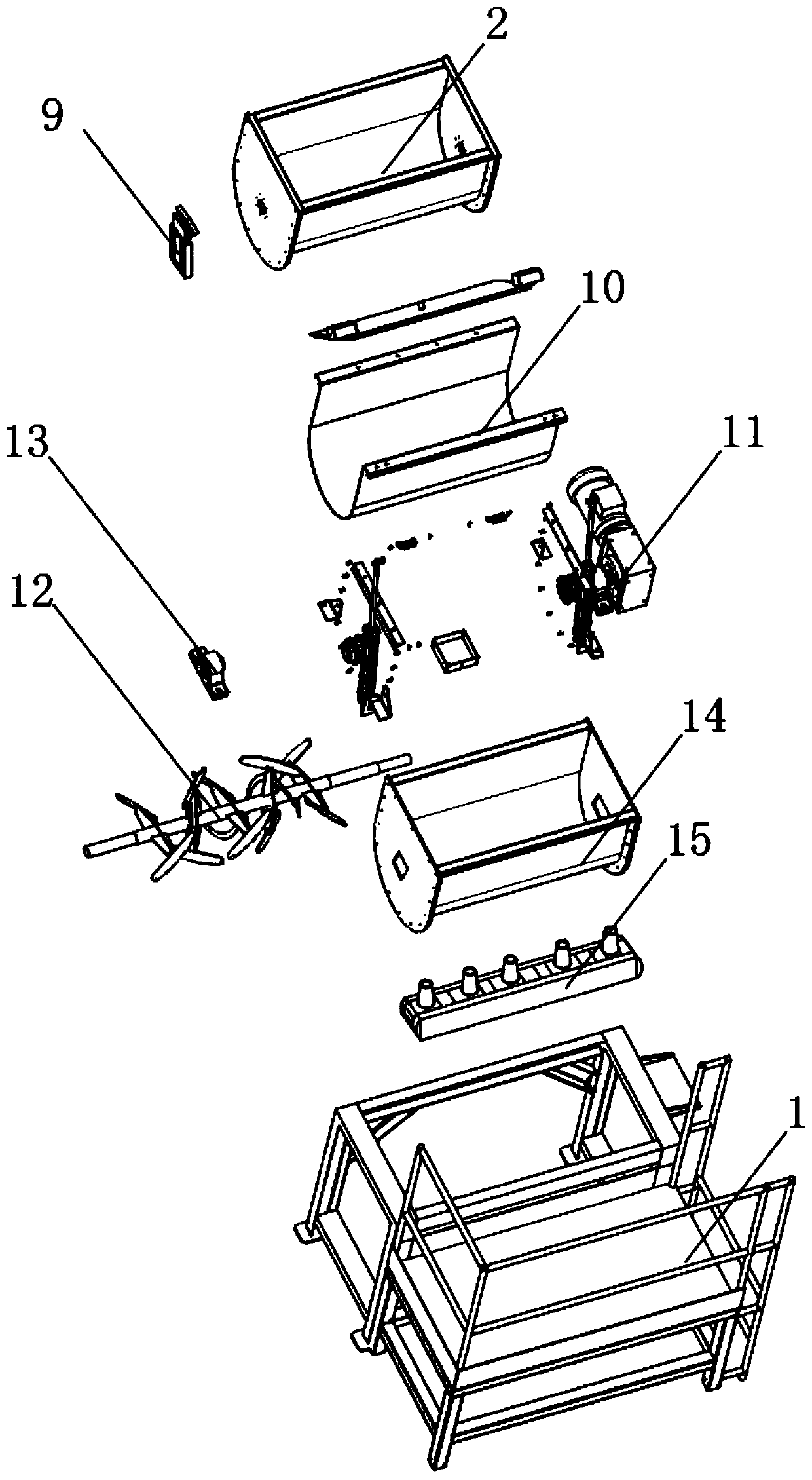 Oil residue mixing device for oil refining