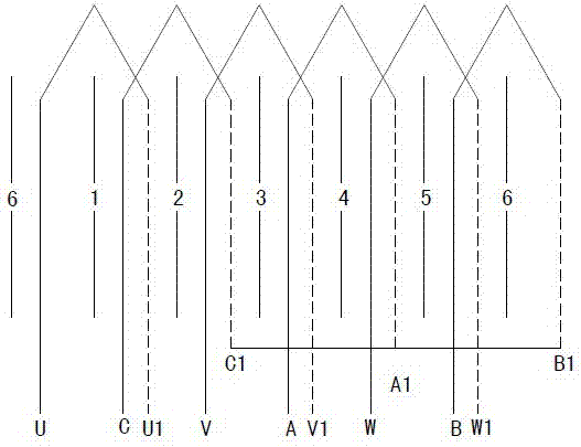 Connection and conversion mechanism for translation type motor three-phase winding