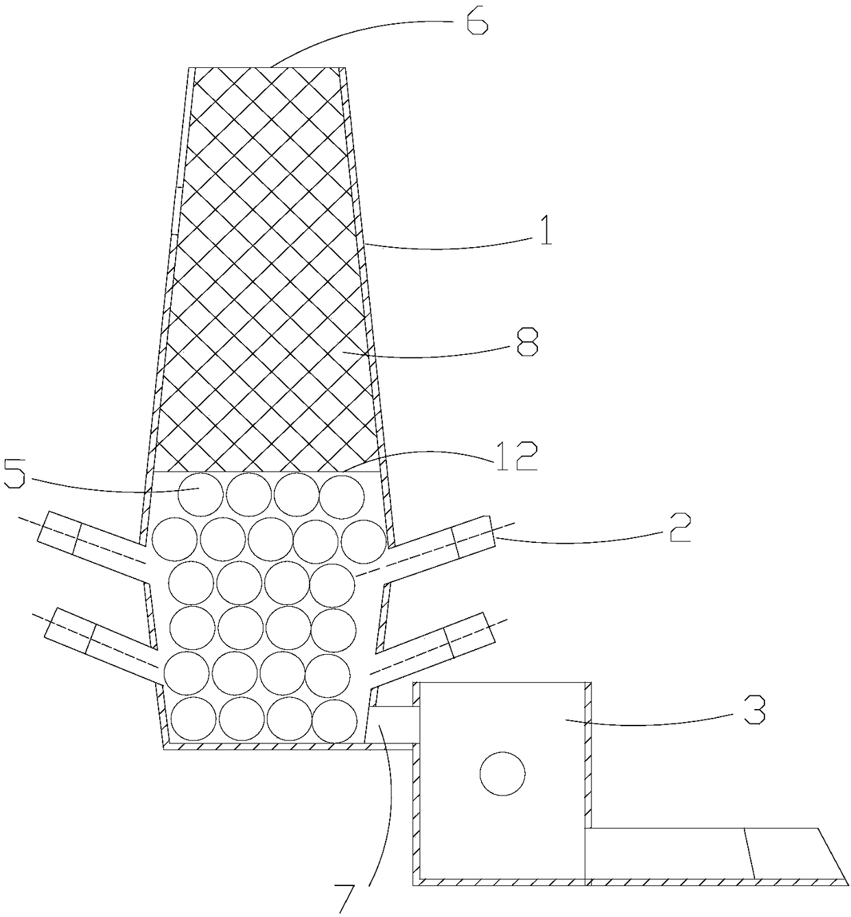 Novel coke-free cupola furnace and method of melting iron by use of novel coke-free cupola furnace