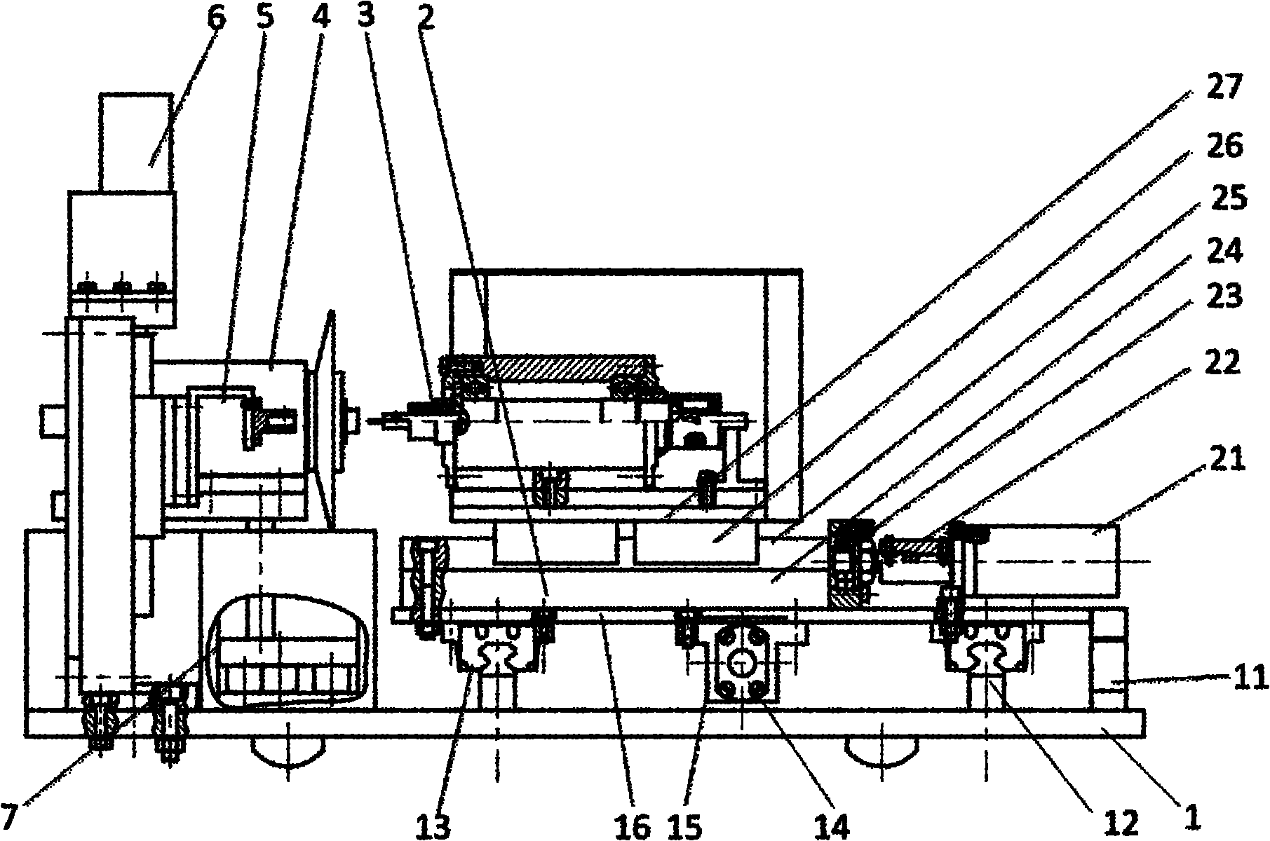 Horizontal micro-electric spark machine tool and method for performing online processing by applying same