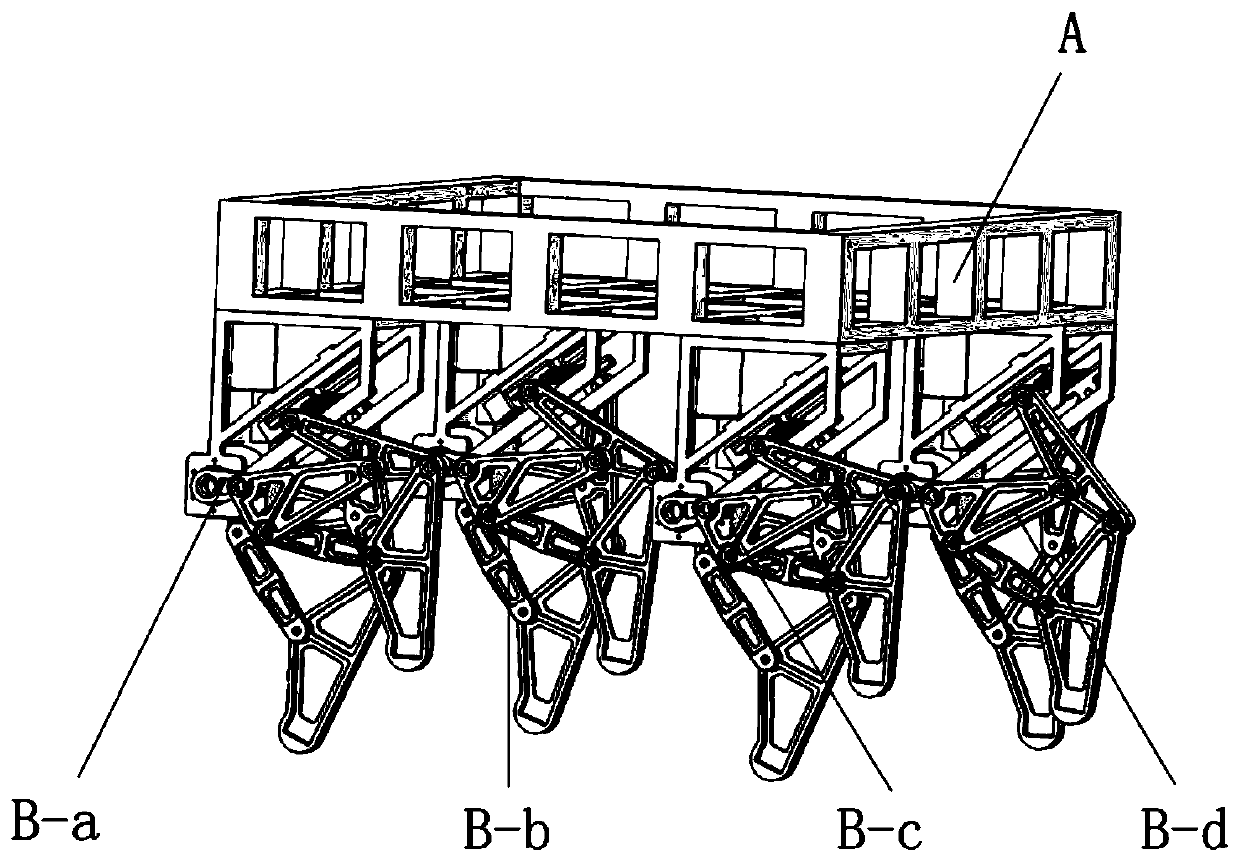 A walking carrying platform with adjustable foot track