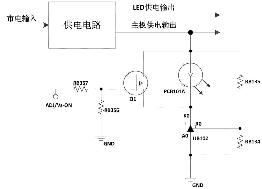 Low power consumption constant current and backlight control circuit and TV