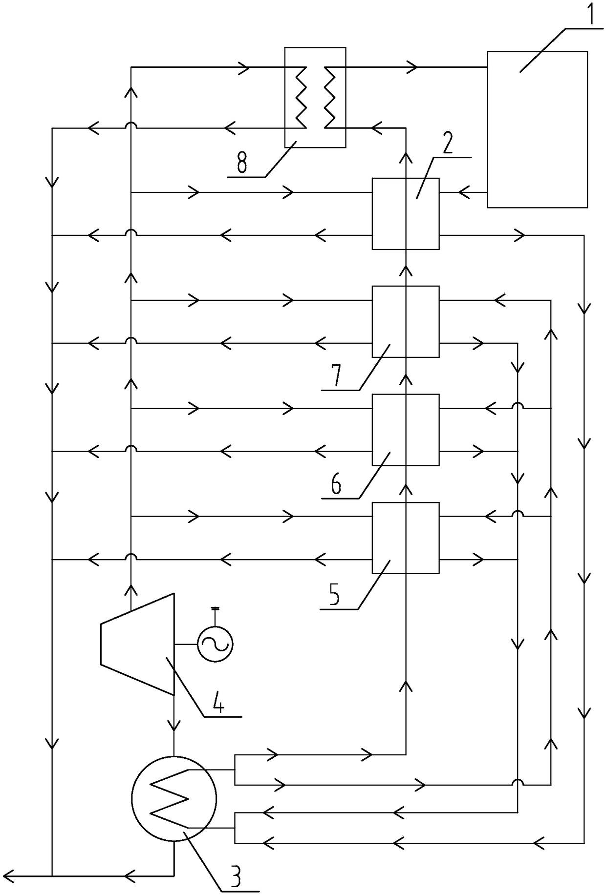 Combined heat and power generation full-condensation afterheat recovery technology