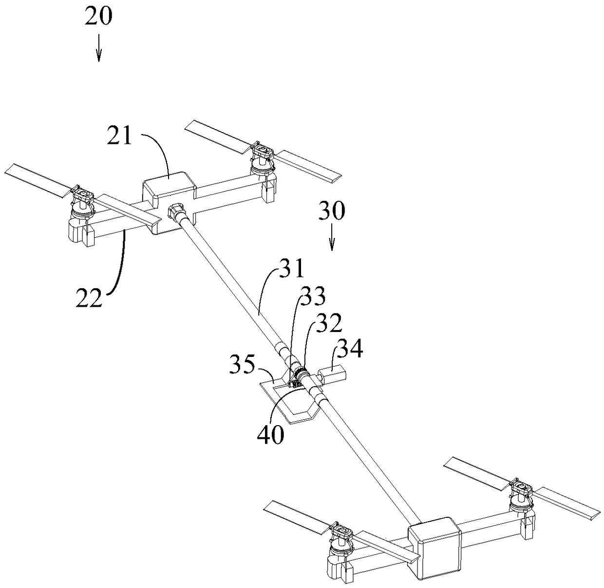 Multi-axis fixed-wing composite unmanned aerial vehicle and flight control method