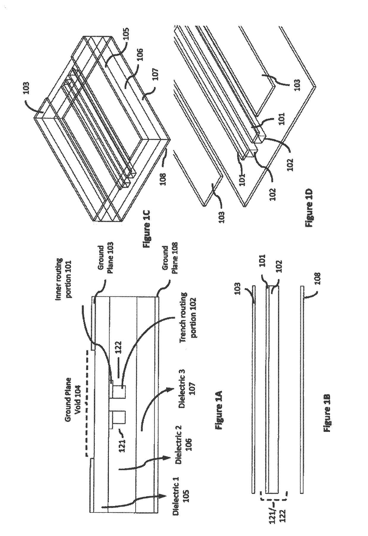 Vertical trench routing in a substrate