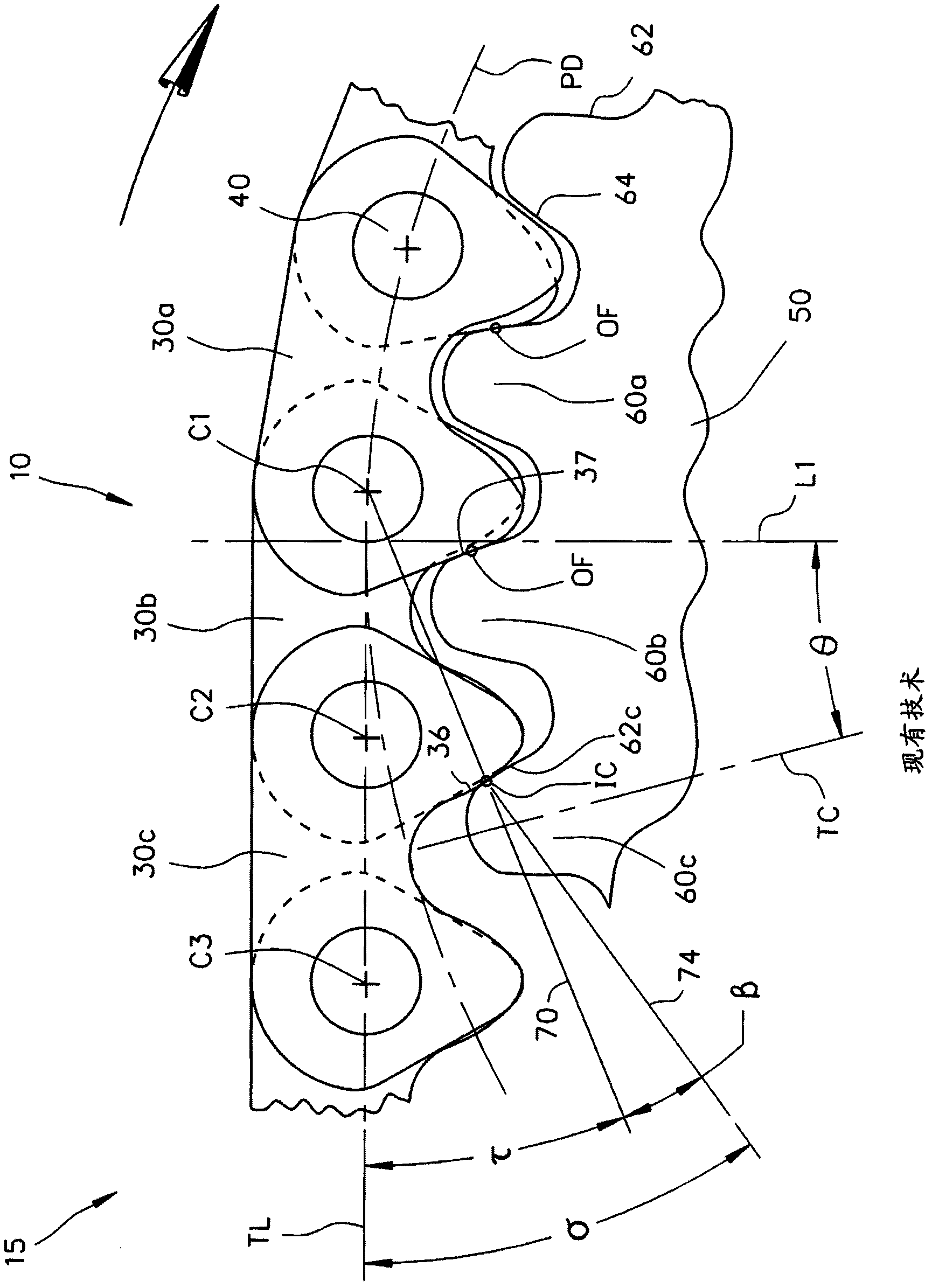 Inverted tooth chain and sprocket drive system with reduced meshing impact