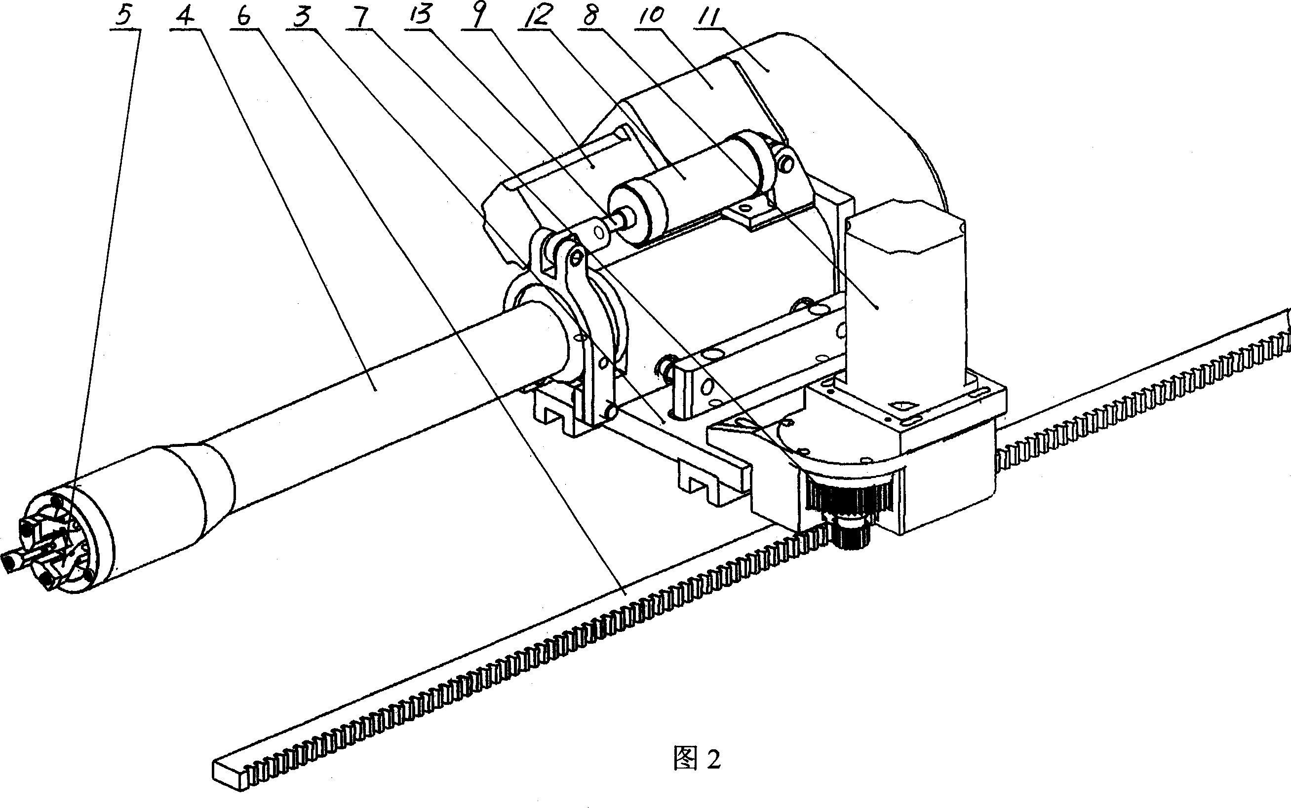 Material feeding pushing aid device for tube bending machine