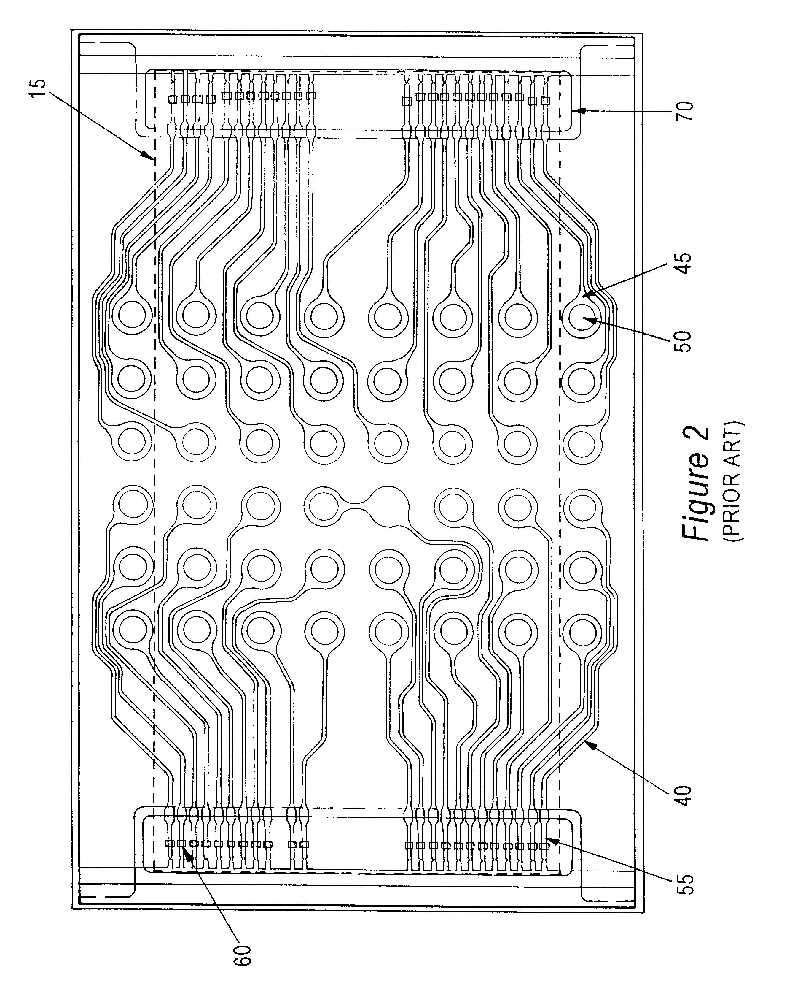 Micro-BGA beam lead connection with cantilevered beam leads