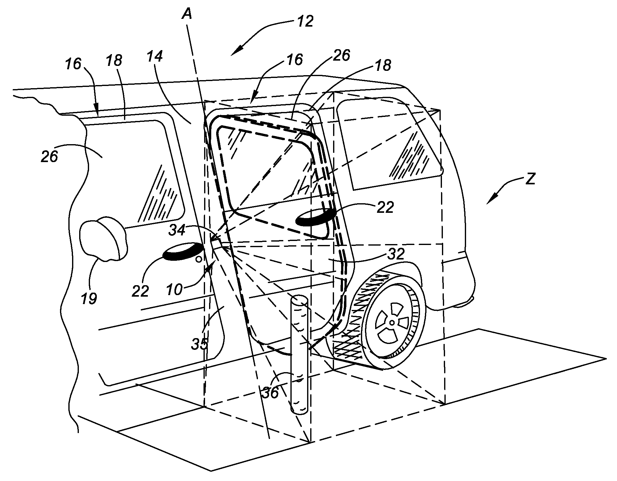 Obstruction detection device for vehicle door and method