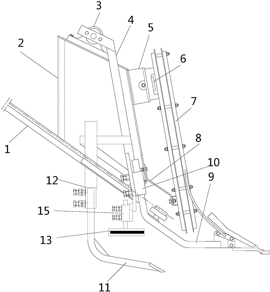 Automatic adjustment row-controlled device of peanut combine