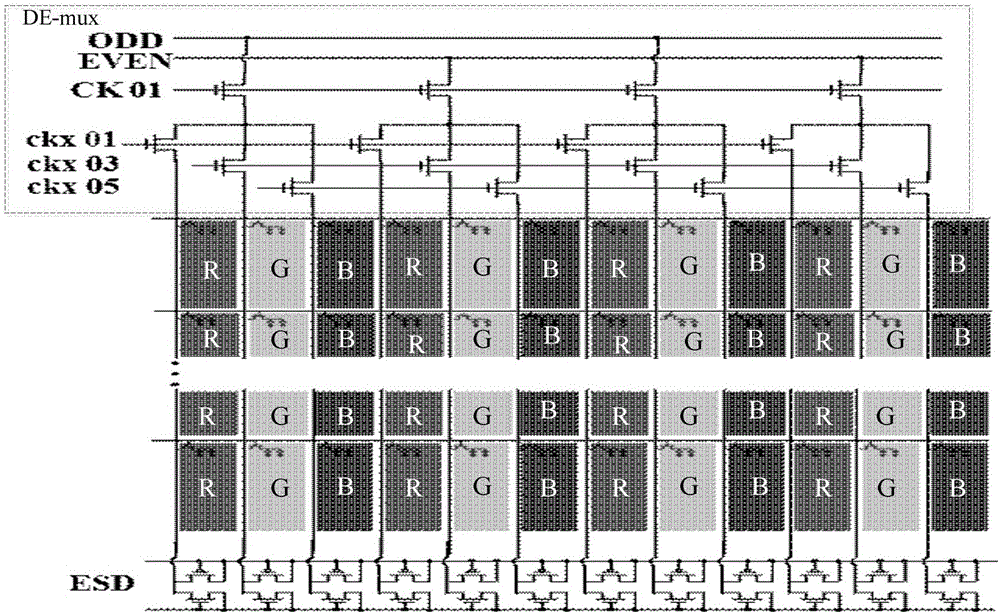 LTPS display panel, peripheral circuit and testing method