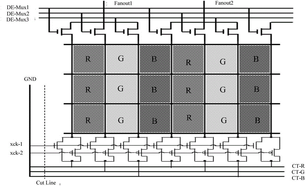 LTPS display panel, peripheral circuit and testing method