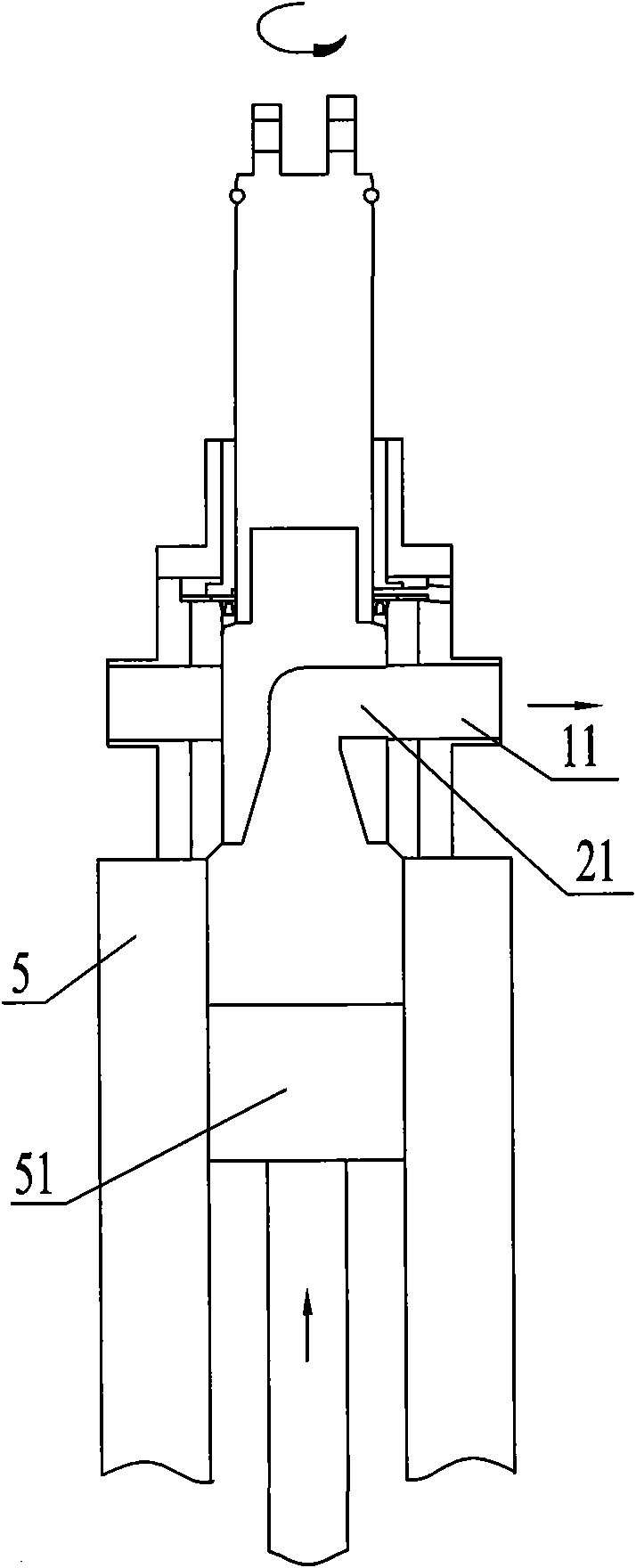 Switching valve for charging and discharging food