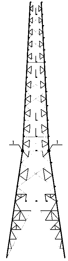 Variable slope joint for section of non-filler plate four-piece combined angle steel of power transmission tower