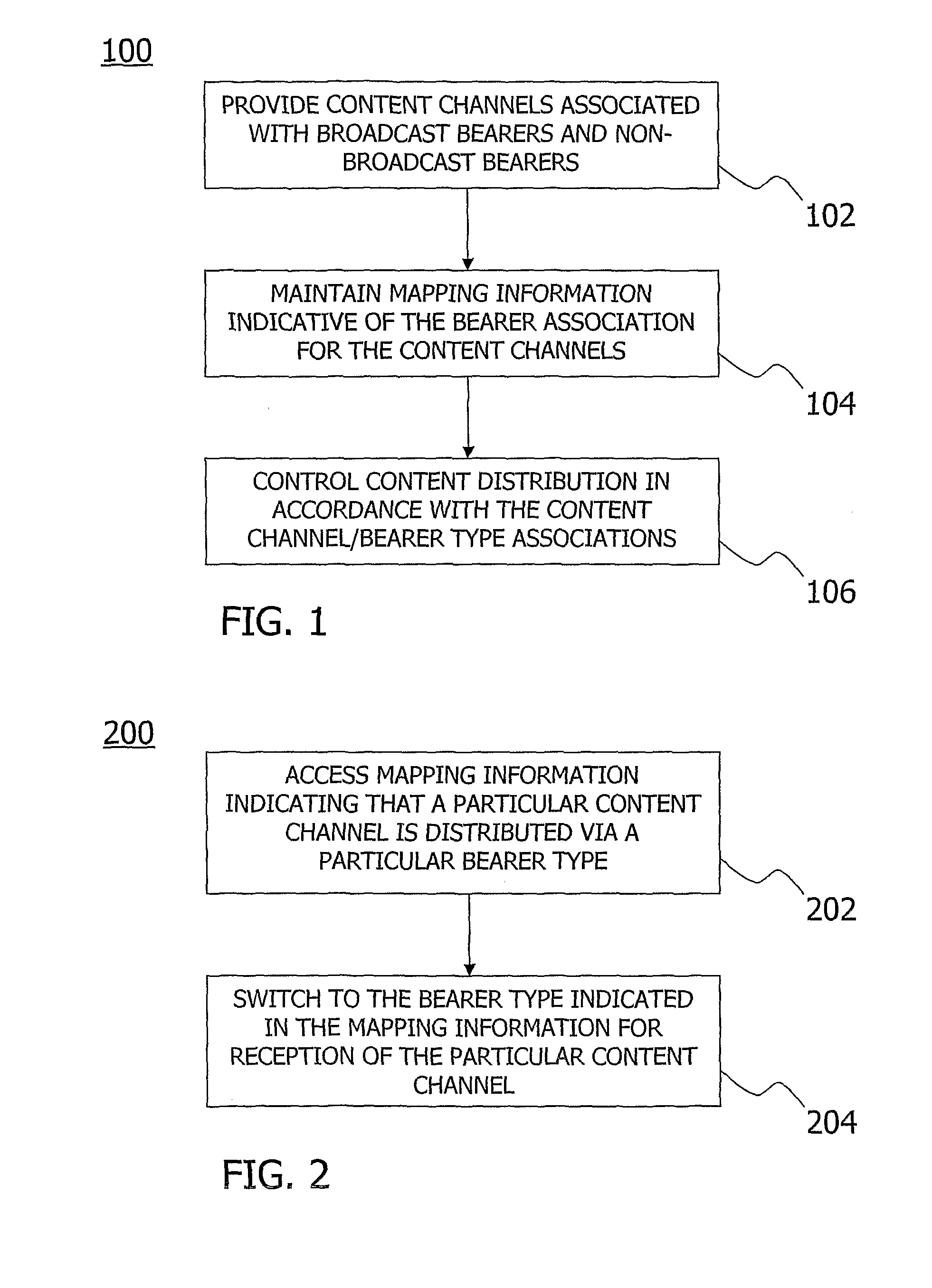 Technique for distributing content via different bearer types