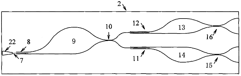 Hybrid integrated planar waveguide detector chip based on coarse wave decomposing and multiplexing