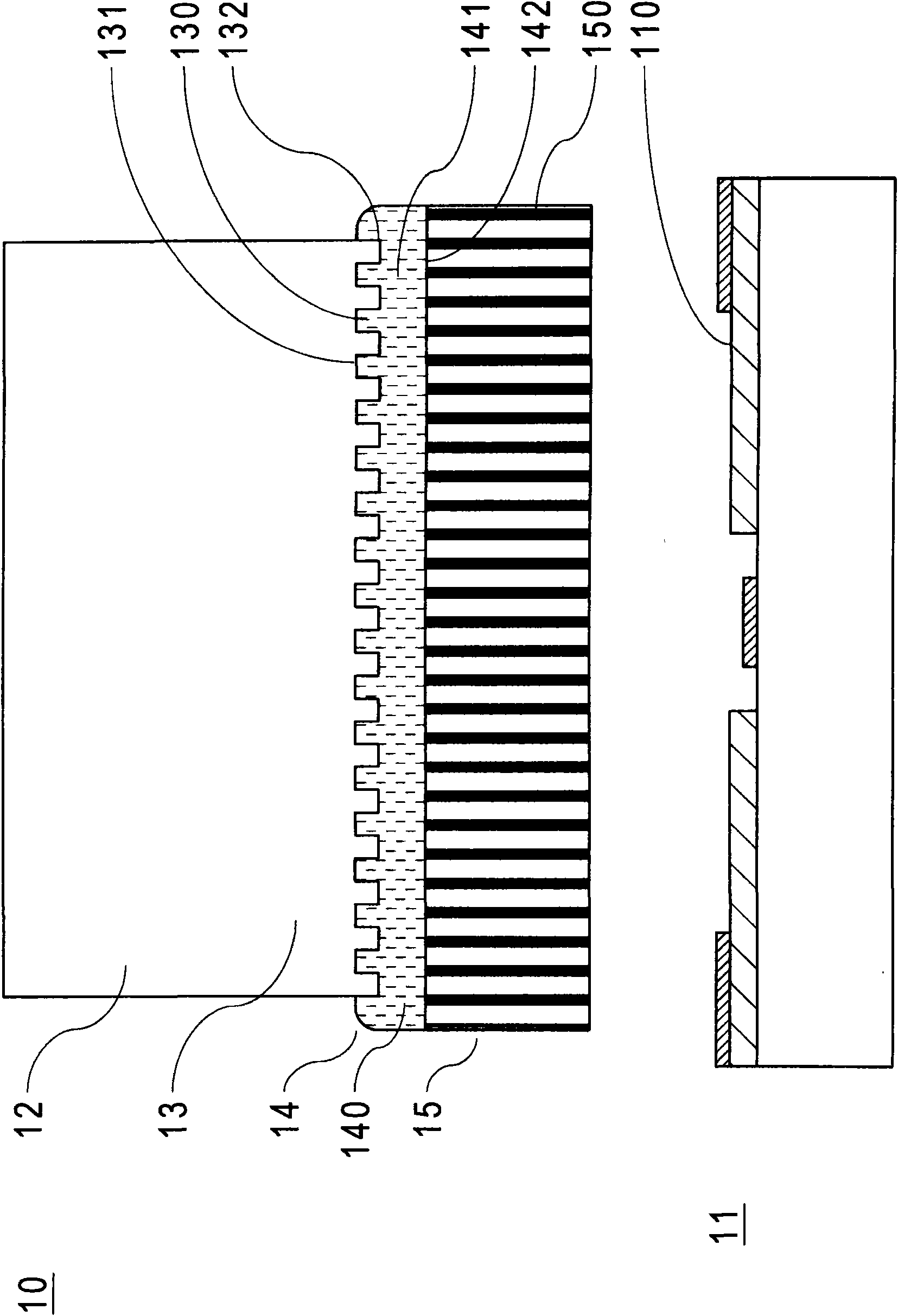 Separation testing method of pixel of electric testing point and testing device thereof