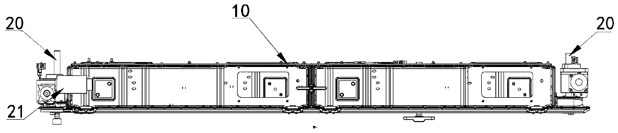 Battery frame lifting system and lifting method