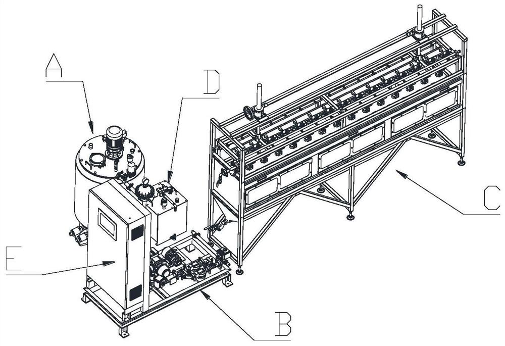 Plywood glue spraying equipment