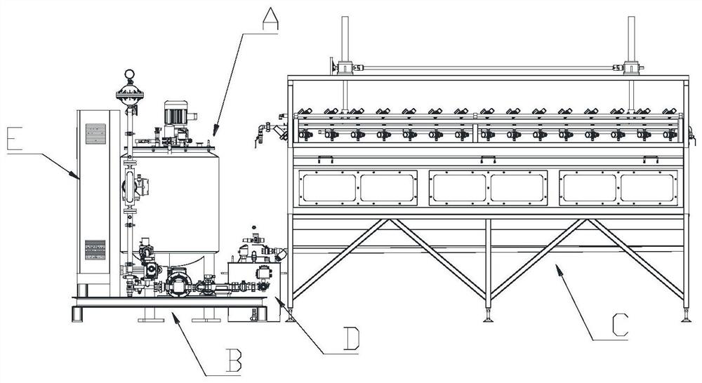 Plywood glue spraying equipment