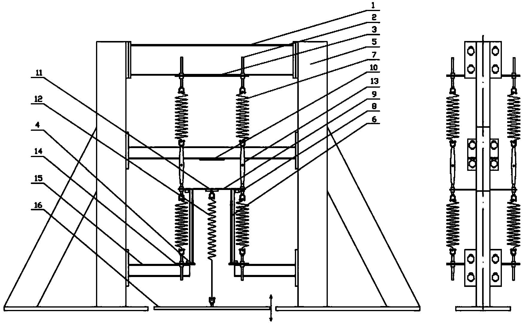 Force control loading and layout variable vertical vibration experimental device