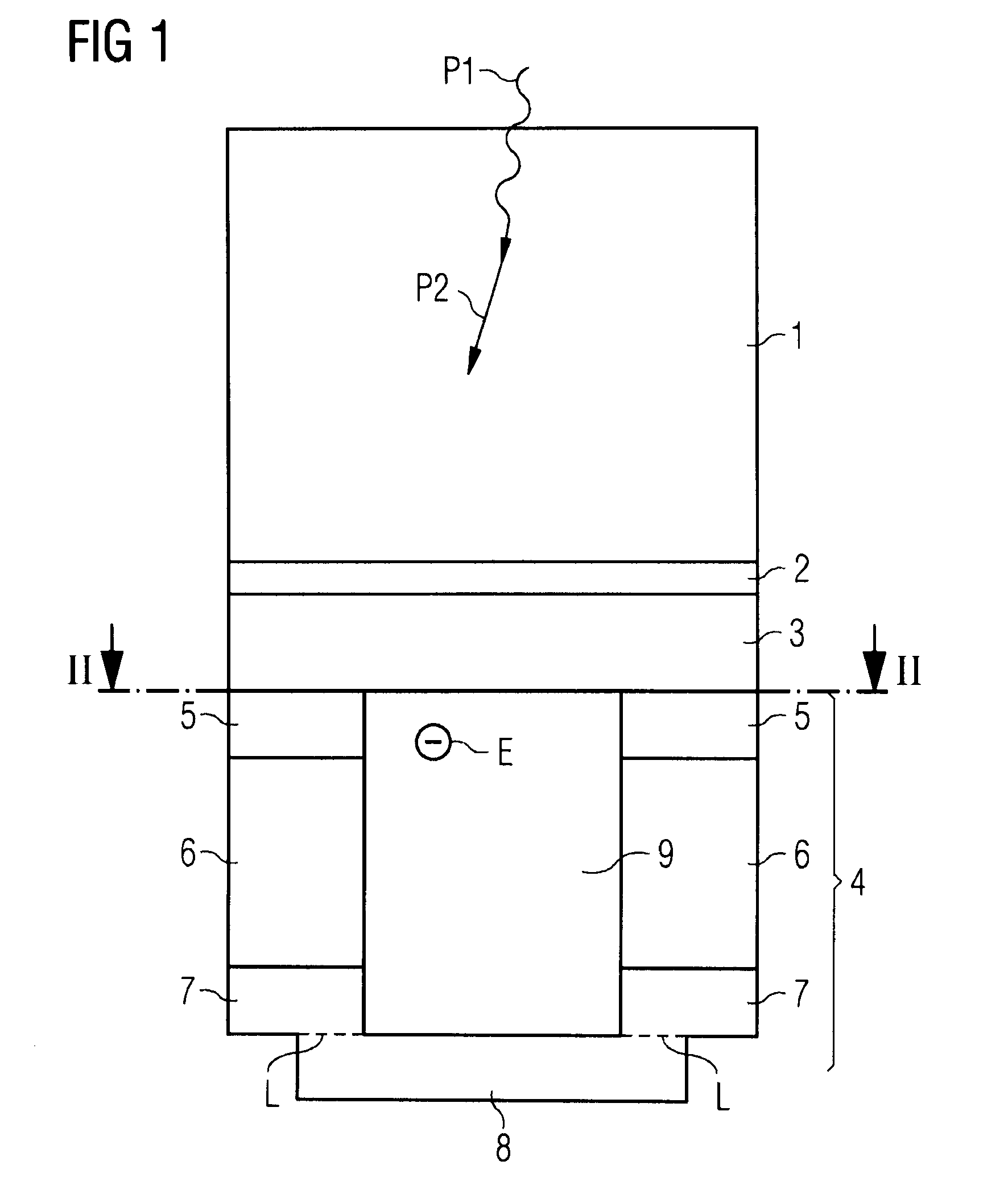 A detector for radiation, particularly high energy electromagnetic radiation