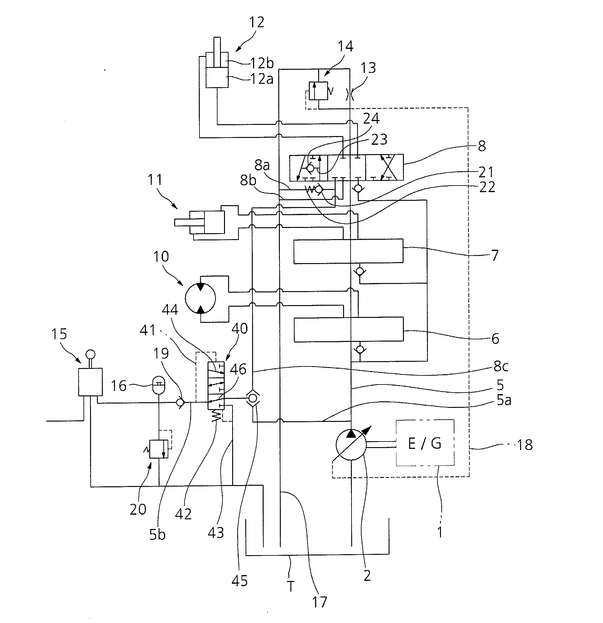 Negative control type hydraulic system