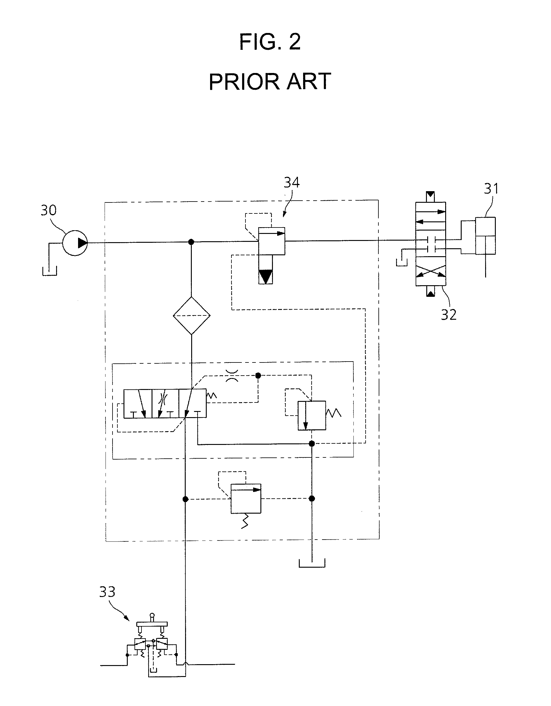 Negative control type hydraulic system