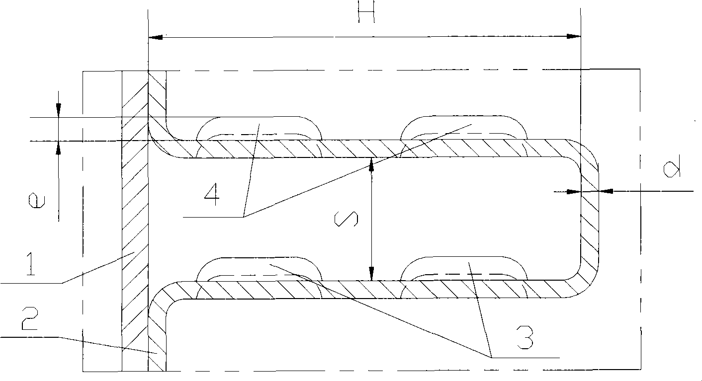 Discontinuous double oblique crossing rib strengthened heat exchange method between flat-plates