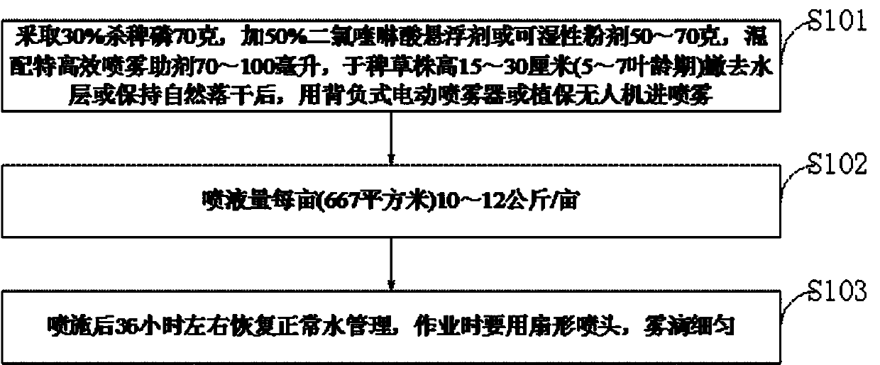 Novel method for prevention and control of older rice barnyard grass in paddy rice fields