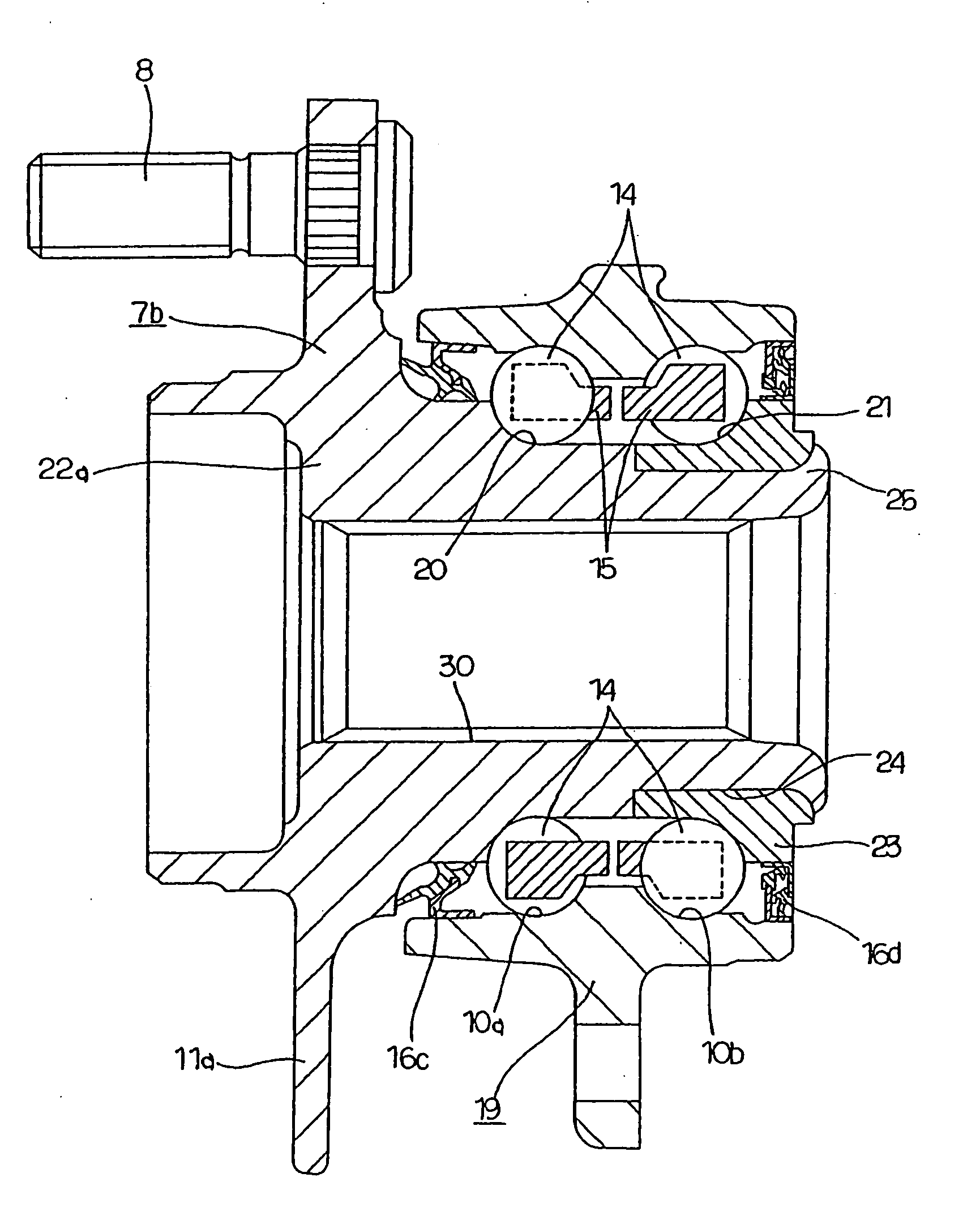 Rolling bearing unit for supporting wheel