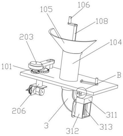 Feed spreading device