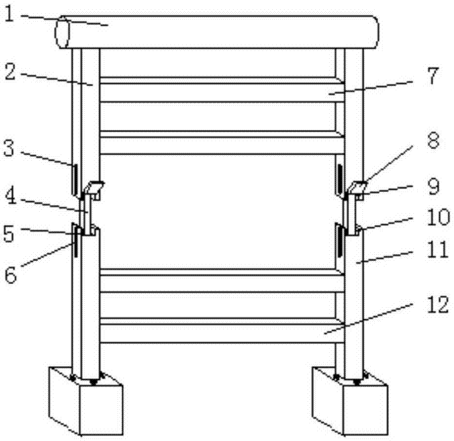 Foldable domestic balcony guardrail