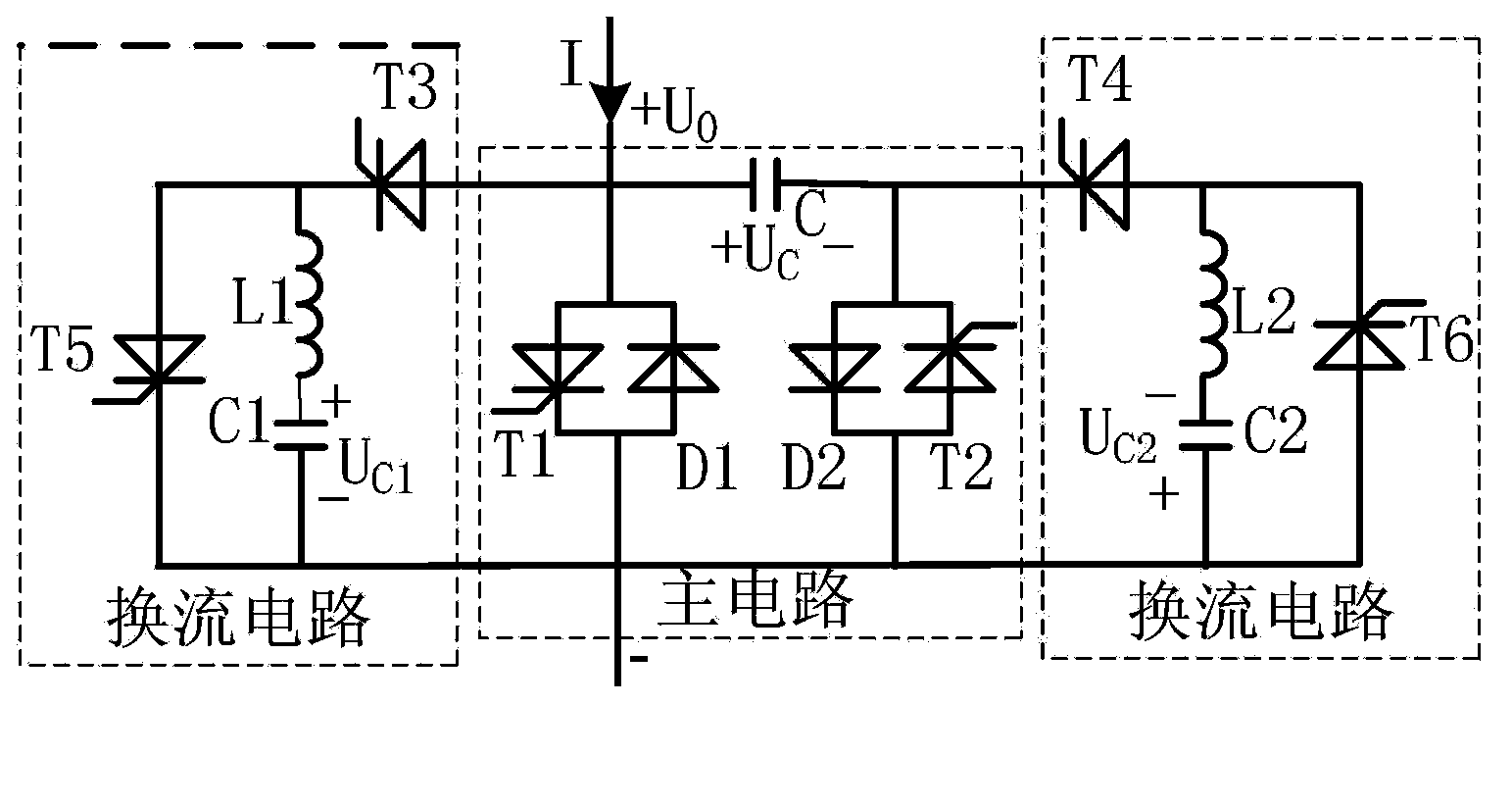 MMC (Modular Multi-level Converter) converter valve submodule device based on thyristor device and controlling method of submodule device