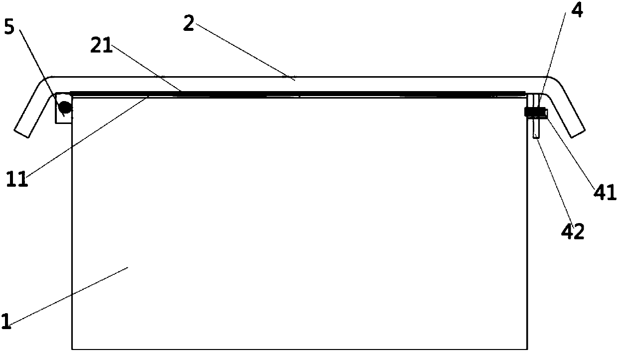 Suspension type storage battery box of internal combustion locomotive