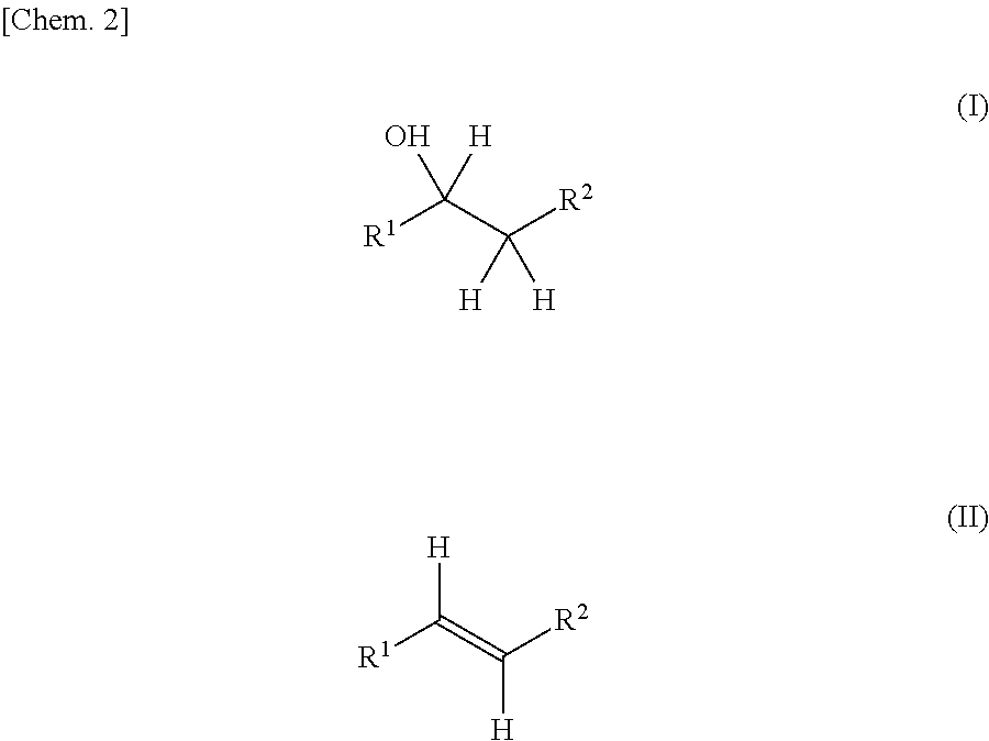 Production method for olefin, and dehydration catalyst employed in same