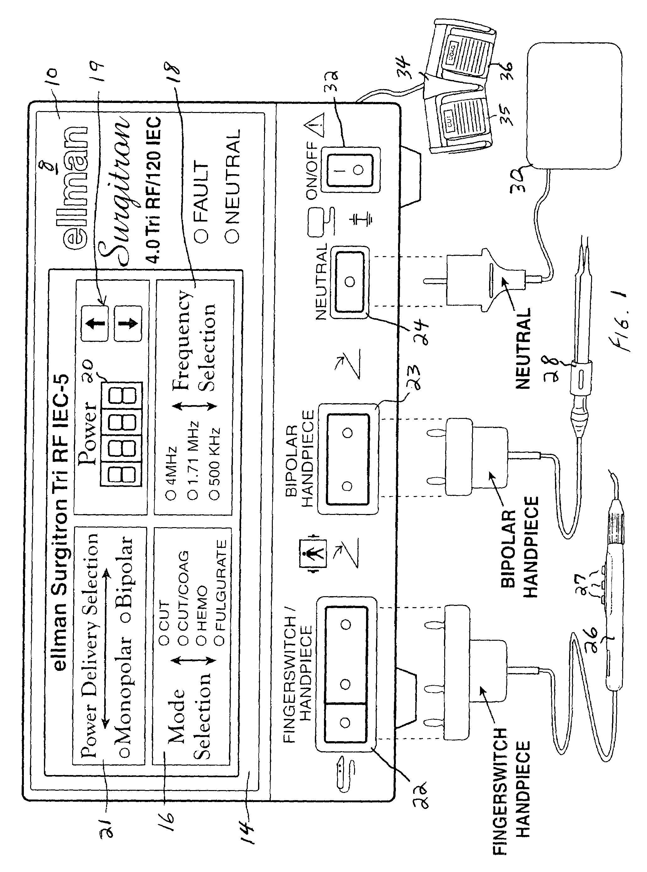 Tri-frequency electrosurgical instrument