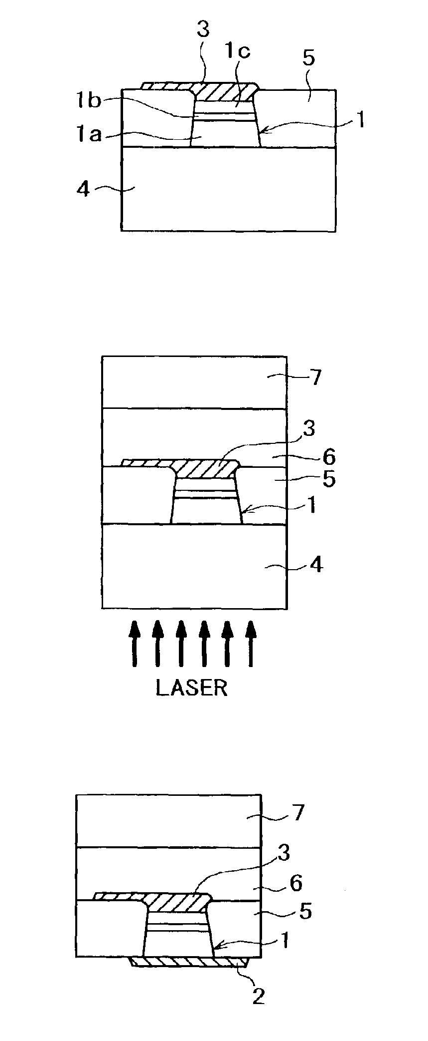 Alloying method for a image display device using laser irradiation