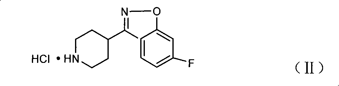 Method for preparing 6-fluoro-3-(4- piperidyl)-1,2-benzo isoxazole hydrochlorate