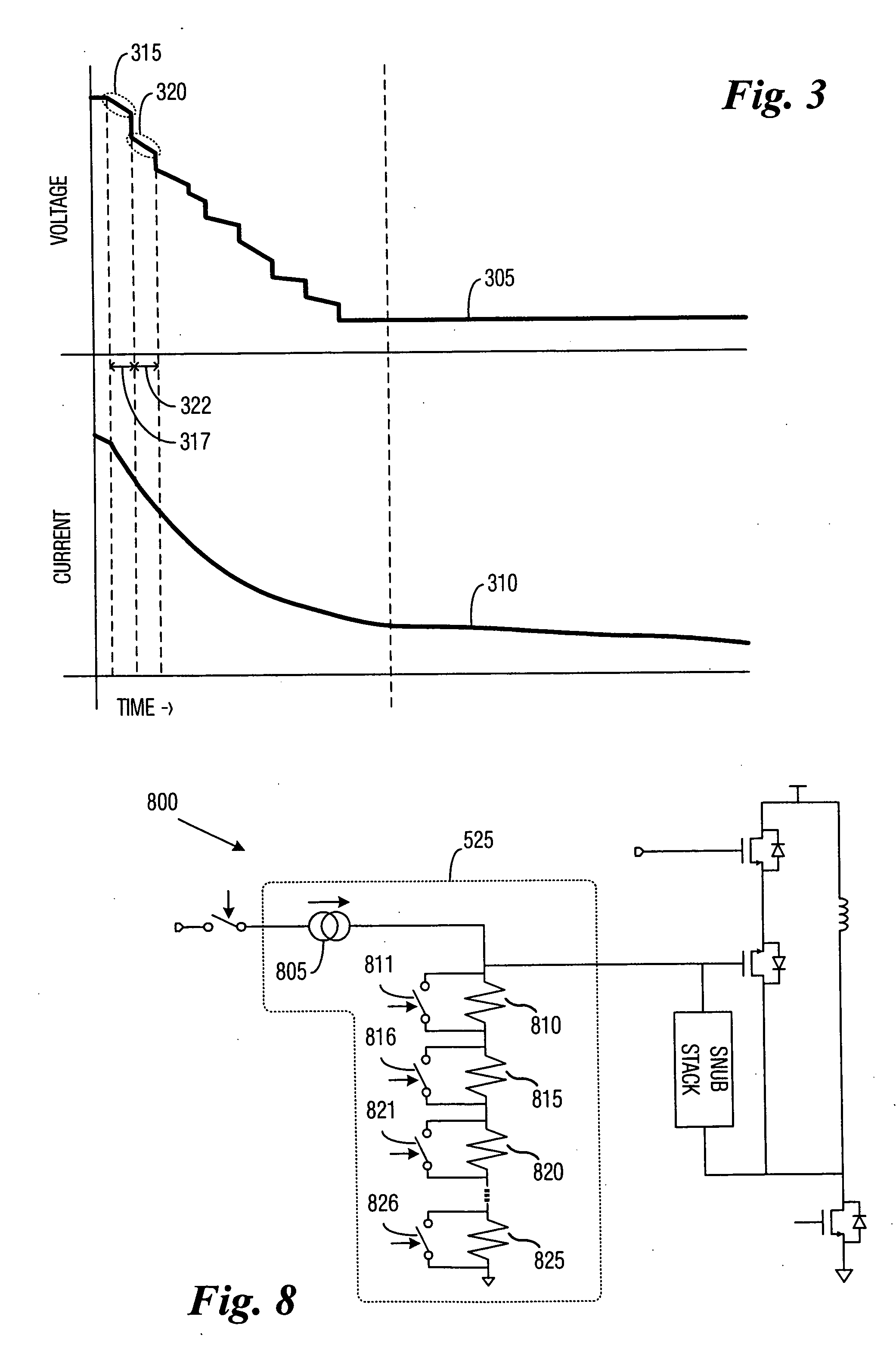 Current control via a variable voltage snubbing network