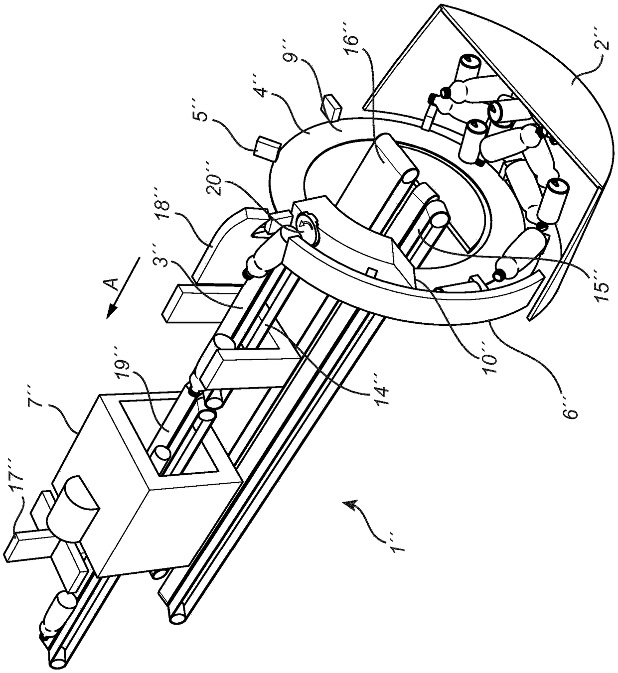 Device and method for singulation of used beverage or food containers