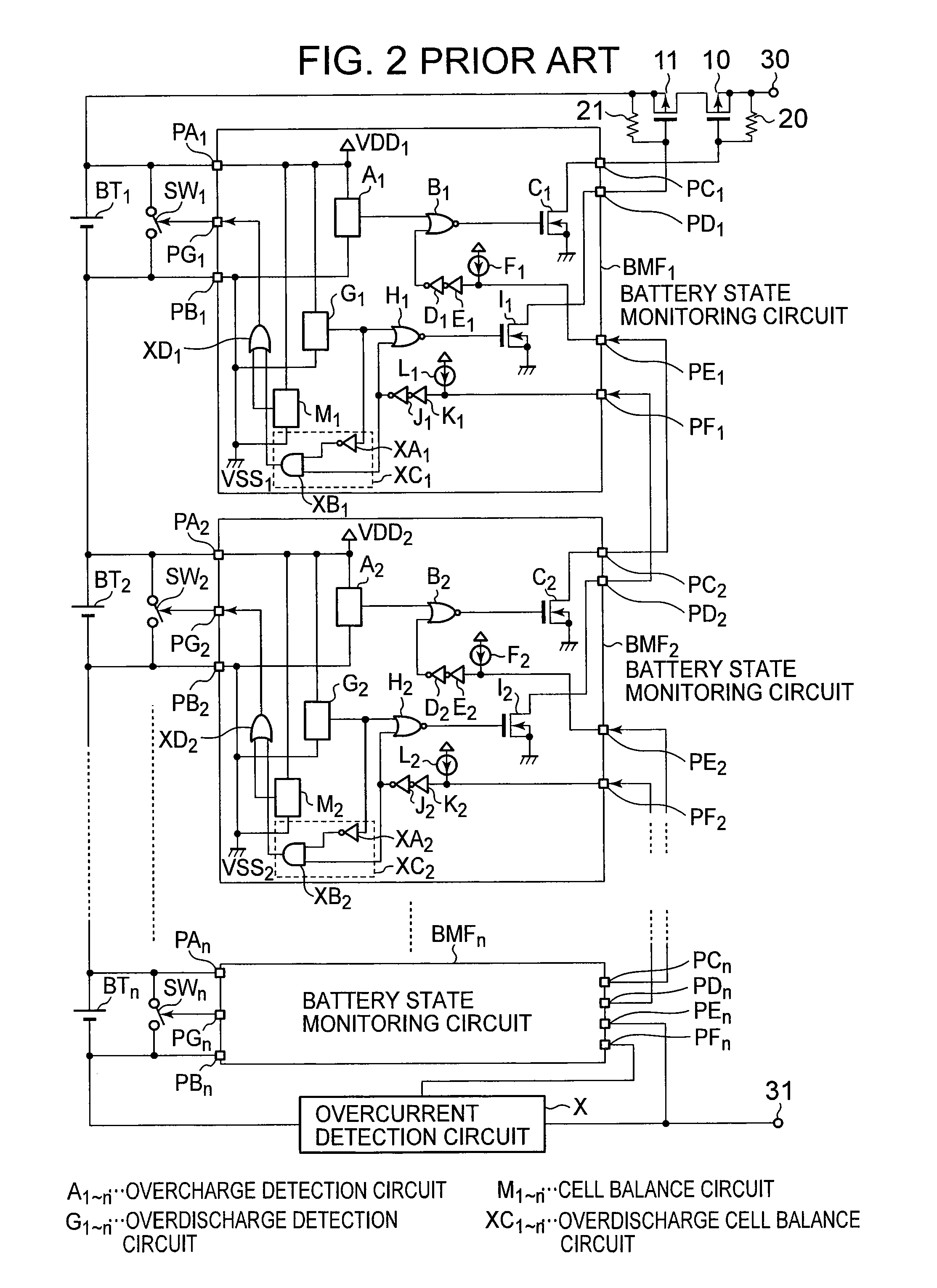 Battery state monitoring circuit and battery device