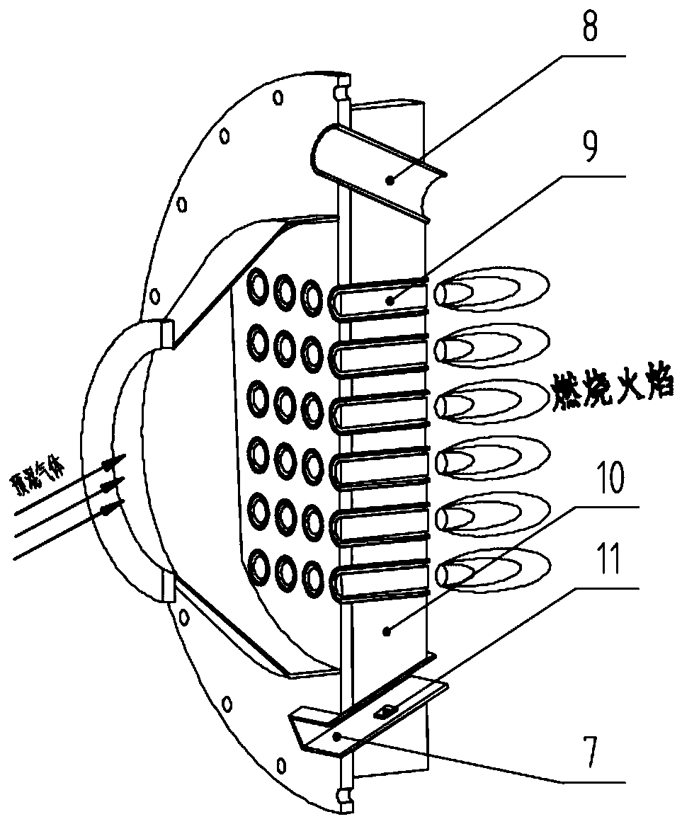 Ultra-low nitrogen premixed gas burner and combustion method thereof