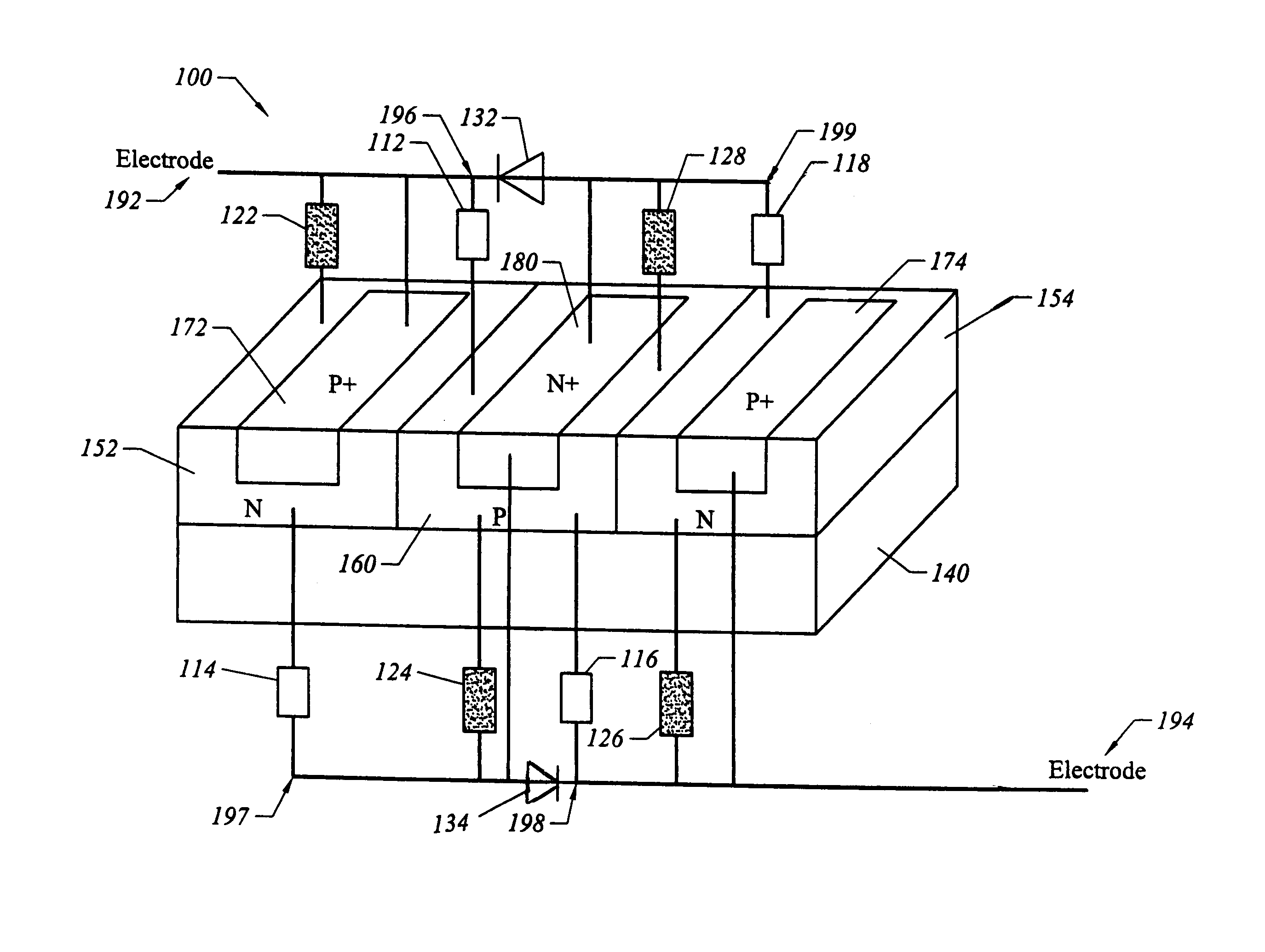 Compact SCR device and method for integrated circuits