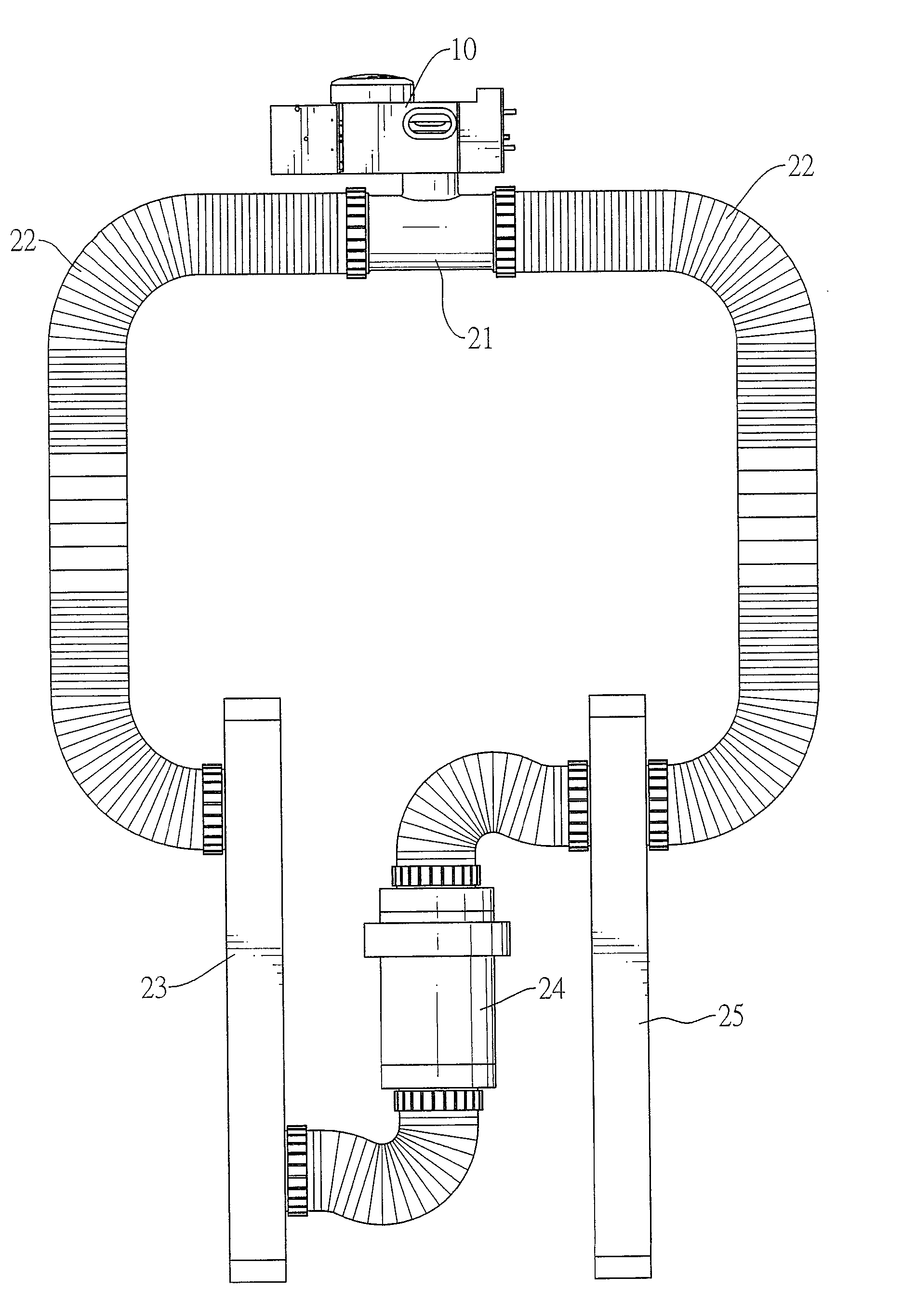 Air recycling device for auxiliary respiration apparatus