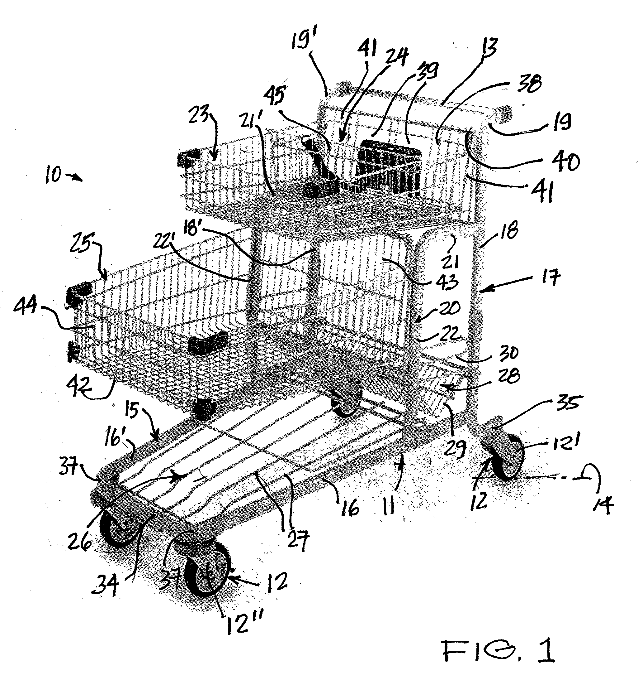 Shopping cart with dedicated multi-compartments